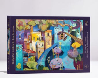 Twilight in Umbria; 500-Piece Velvet-Touch Jigsaw puzzle featuring the art of Paul Jorgensen
