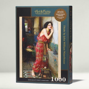 Thisbe; 1000-pc Velvet-Touch Jigsaw Puzzle Featuring the Art of John William Waterhouse published by Art & Fable Puzzle Company