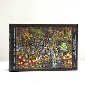 Microcosmic Garden; 500-piece Velvet-Touch Jigsaw Puzzle Creepy Crawly Insect Art by RS Connett