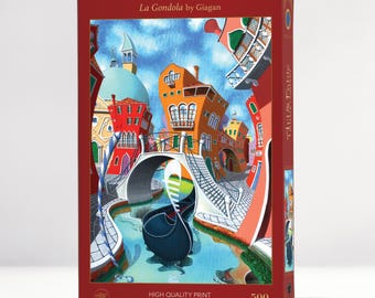 La Gondola; 500-Piece Velvet-Touch Jigsaw puzzle featuring the art of Giagan
