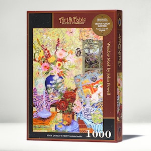 Window Nook; 1000-Piece Velvet-Touch Jigsaw Puzzle featuring the art of John Powell and published by Art & Fable Puzzle Company