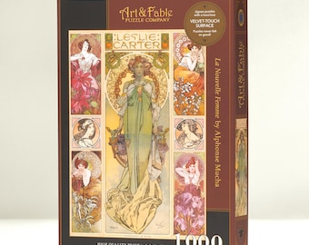 La Nouvelle Femme; 1000-teiliges Samt-Puzzle Mit Der Kunst von Alphonse Mucha