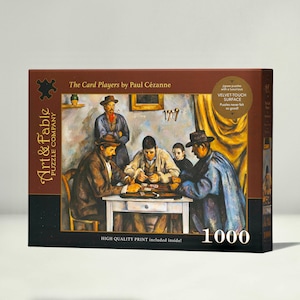 The Card Players; 1000-pc Velvet-Touch Jigsaw Puzzle Artwork by Paul Cezanne