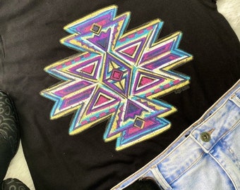 Western Aztec, Women&#39;s Tees, T-Shirt, Country, Wild West, Cowboy, Cowgirl, Rustic