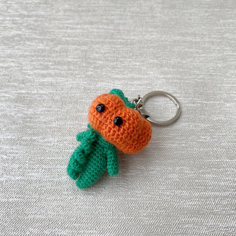 Pumpkin keychain Halloween keychain Fall keychain Amigurumi | Etsy