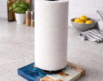 Paper Towel Holder from Wood and Epoxy Resin,Kitchen Towel Holder,Kitchen Napkin Holder,tissue holder,utensil organizer,kitchen organization