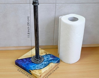 Standing Paper Hand Towel Holder,Epoxy Wooden Kitchen towel holder,towel rack,napkin paper towel holder,wooden rack,housewarming wooden gift