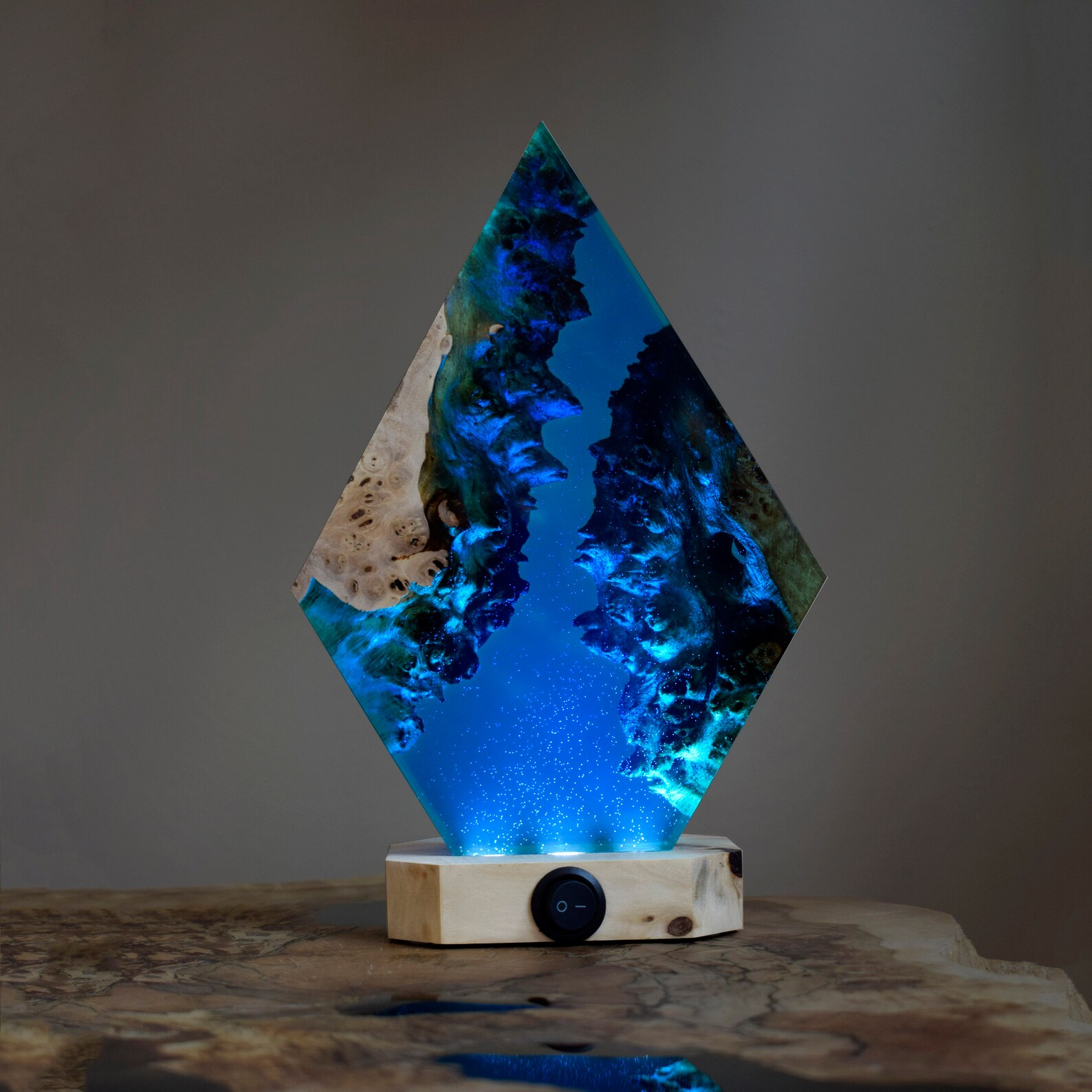 Made to Order Epoxy Crystal Night Lampepoxy Resin Wood Light Etsy