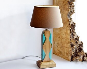 Lámpara de epoxi, lámpara de madera, lámpara de resina, lámpara de noche epoxi, luz nocturna de escorpión, luz nocturna del dormitorio, lámpara industrial, lámpara de mesa de madera, iluminación de epoxi