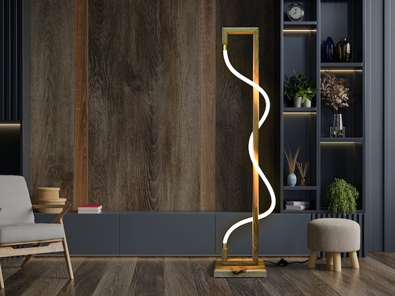 Modern Wood Floor Lamp wood Arc Floor Lamp industrial Rustic