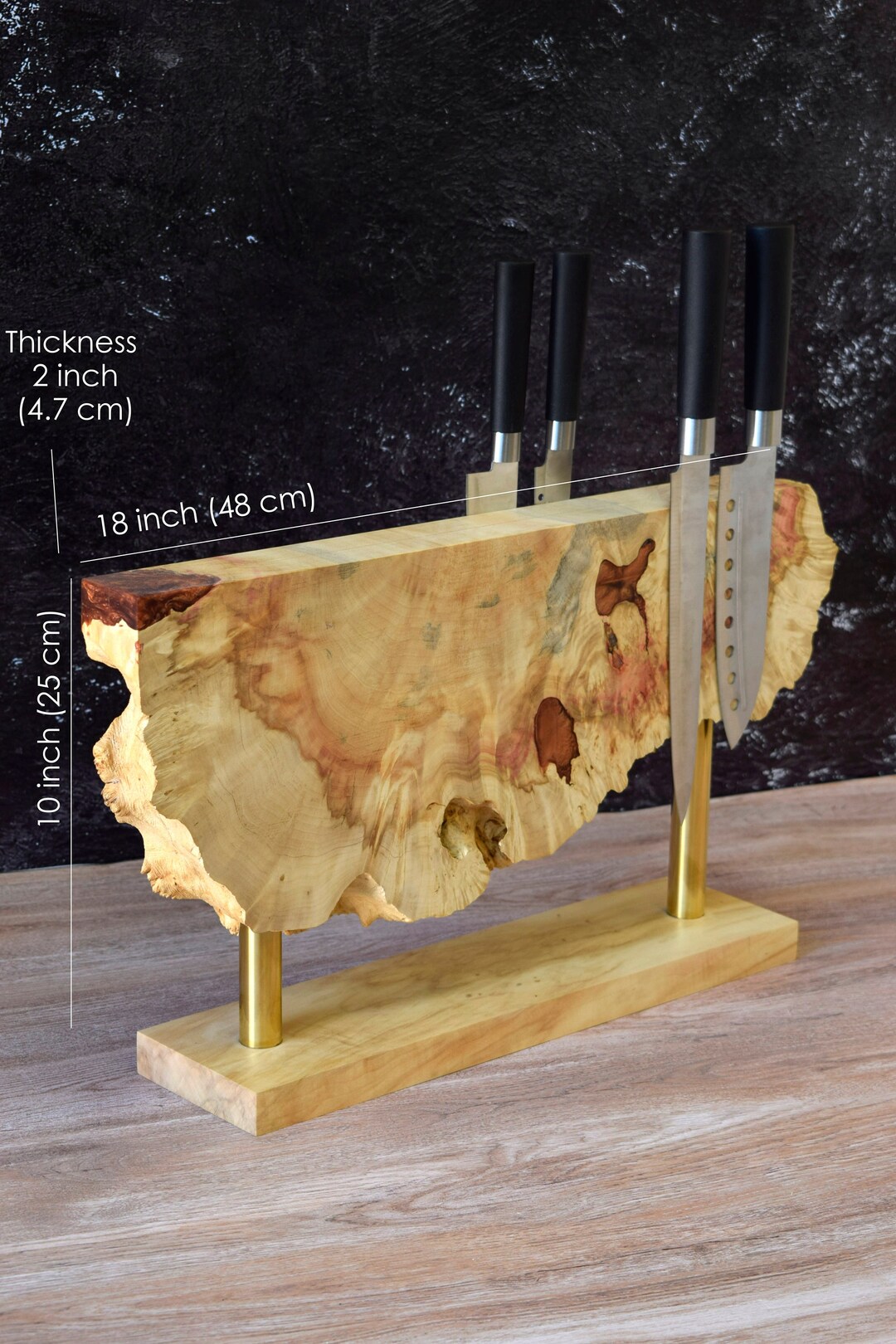 Knife Holder Standburl Wood Live Edge Knife Etsy