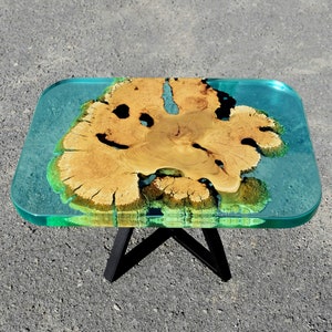 Live Edge Couchtisch,Beistelltisch,Beistelltisch,Holz Epoxidharz Couchtisch,Epoxidharz-Tisch,Sofatisch,Holzrunder Couchtisch,rechteckiger Tisch