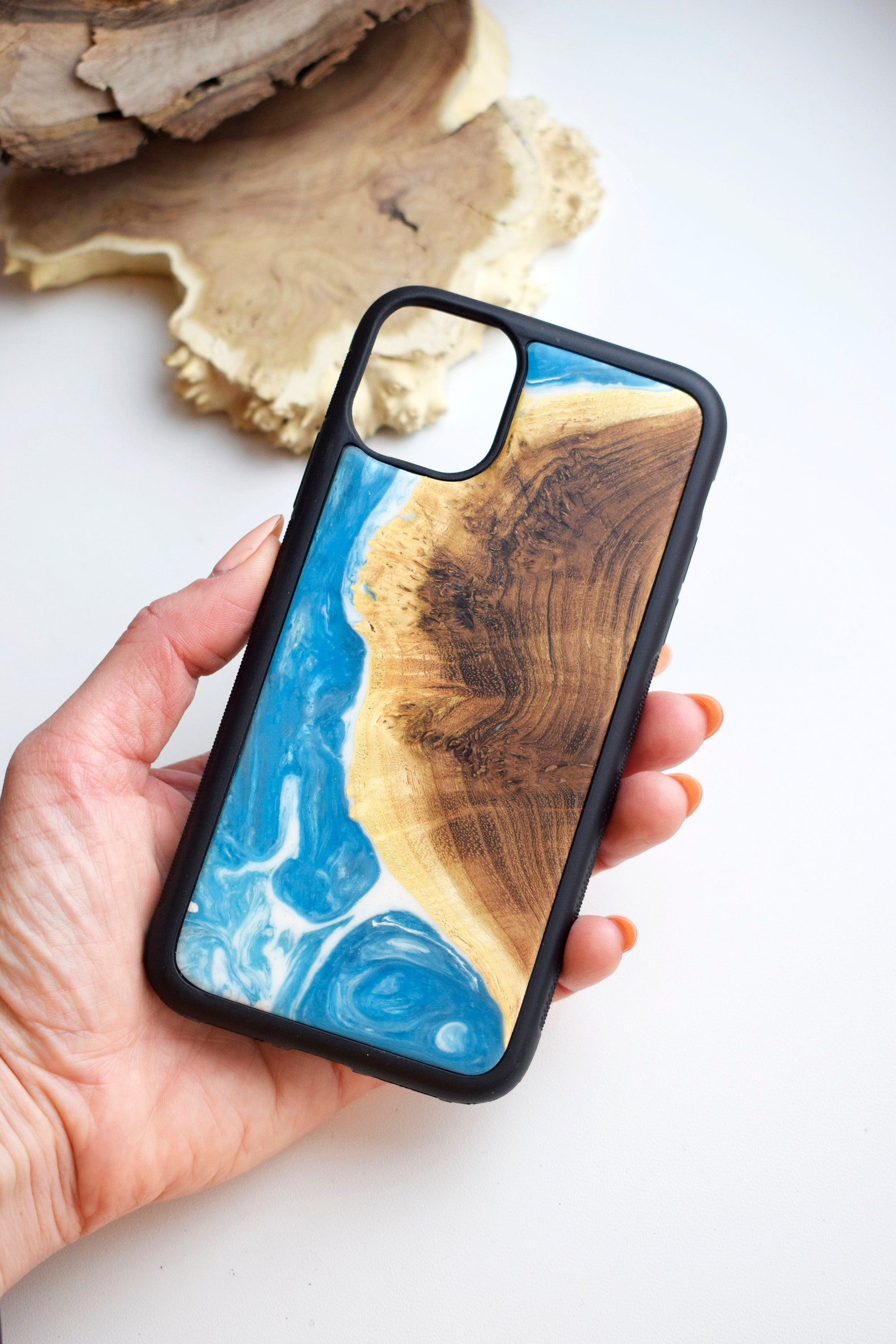 Iphone 11 Wood Resin Casecustom Phone Caseresin Phone Etsy