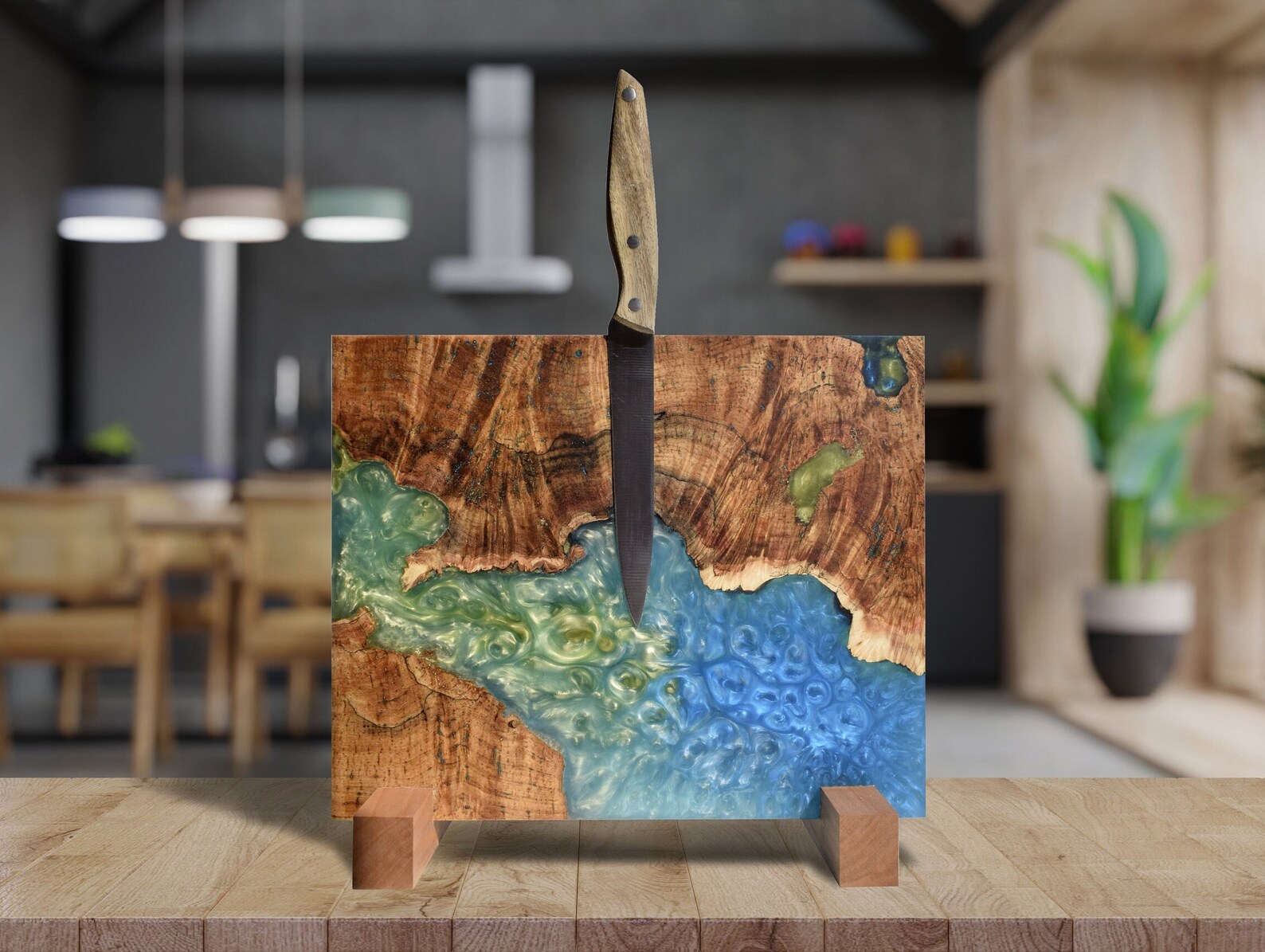 Wooden Knife Rack Holder with Epoxy Resinknife Etsy