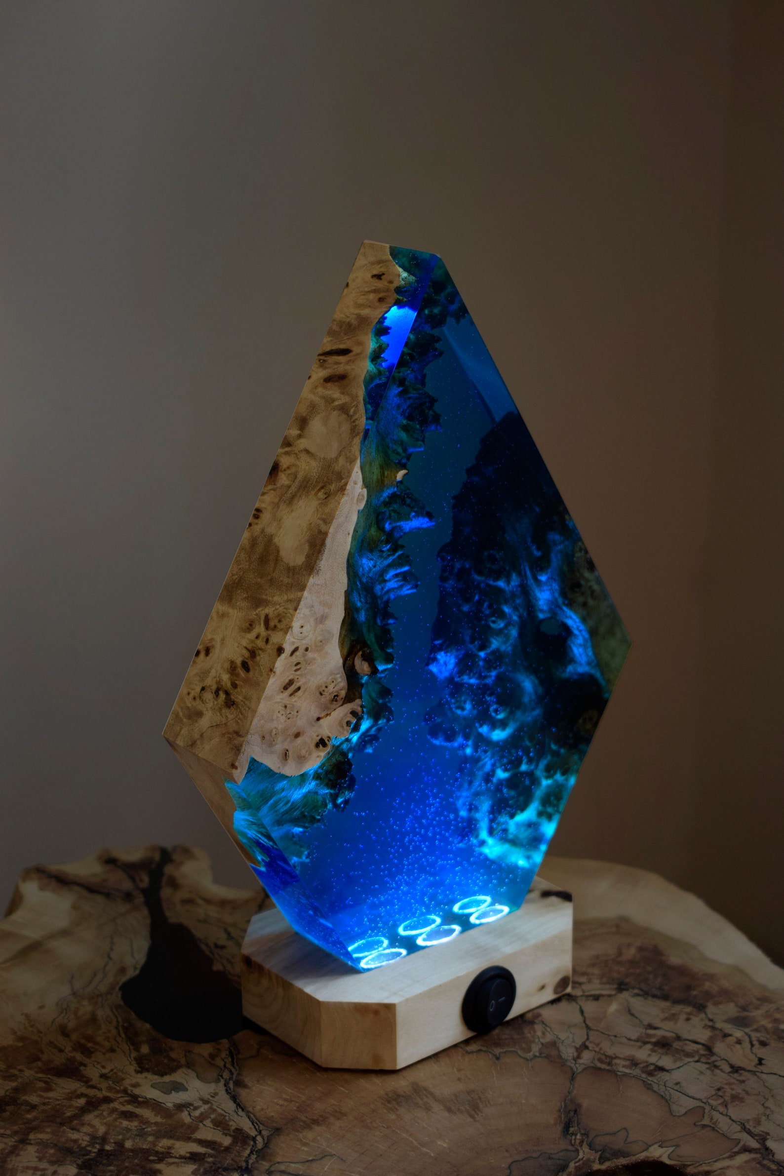 Made to Order Epoxy Crystal Night Lampepoxy Resin Wood Light Etsy