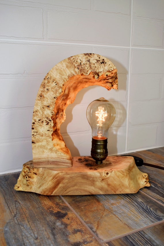 Galaxy Resin Light Sculpture Reclaimed Wood Lighting Antique Lighting  Statement Lighting Wood Table Lamp 5th Anniversary Wood Gift 