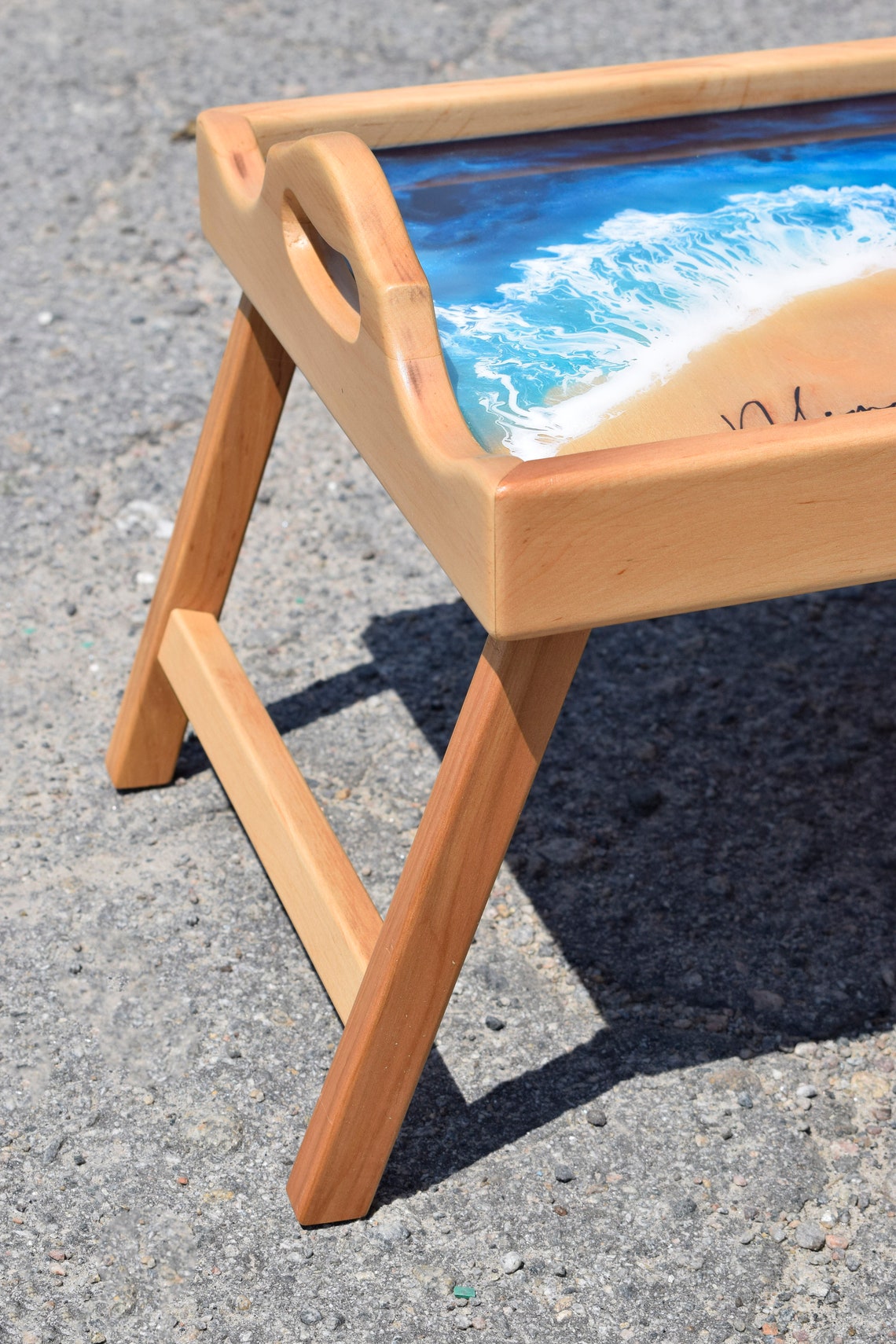 Personalized Bed Breakfast Table Tray with LegsCustom Serving Etsy