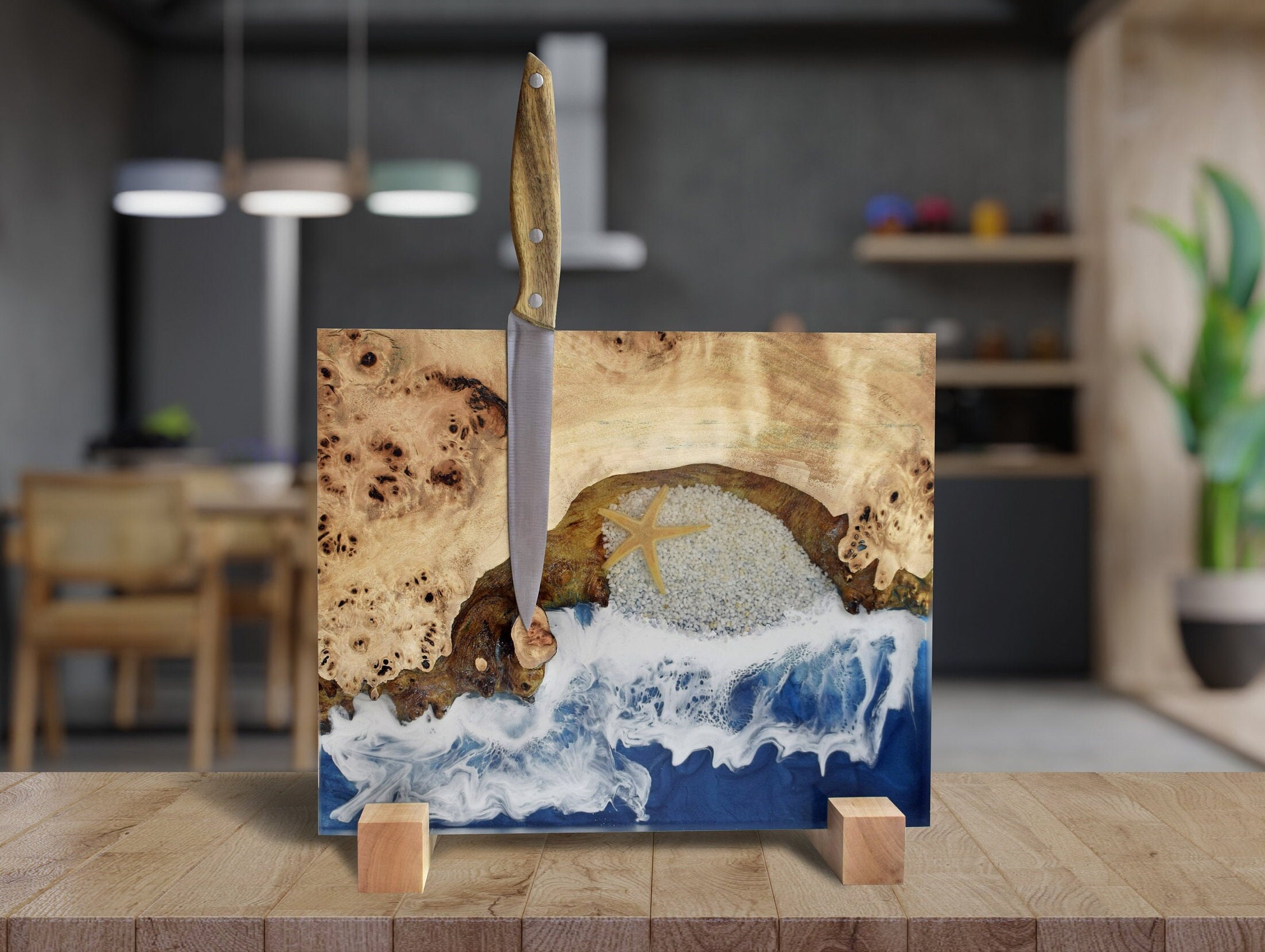 knife block Wood Epoxy Resin knife Etsy