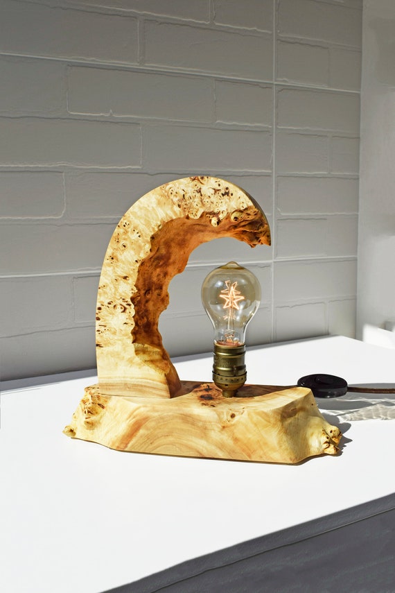 Wood Table Lamp,burl Wood Lamp,edison Lamp,decor Lamp,5th Anniversary Gift, home Wooden Decor,christmas Gift,home Decoration,wood Desk Lamp - Etsy