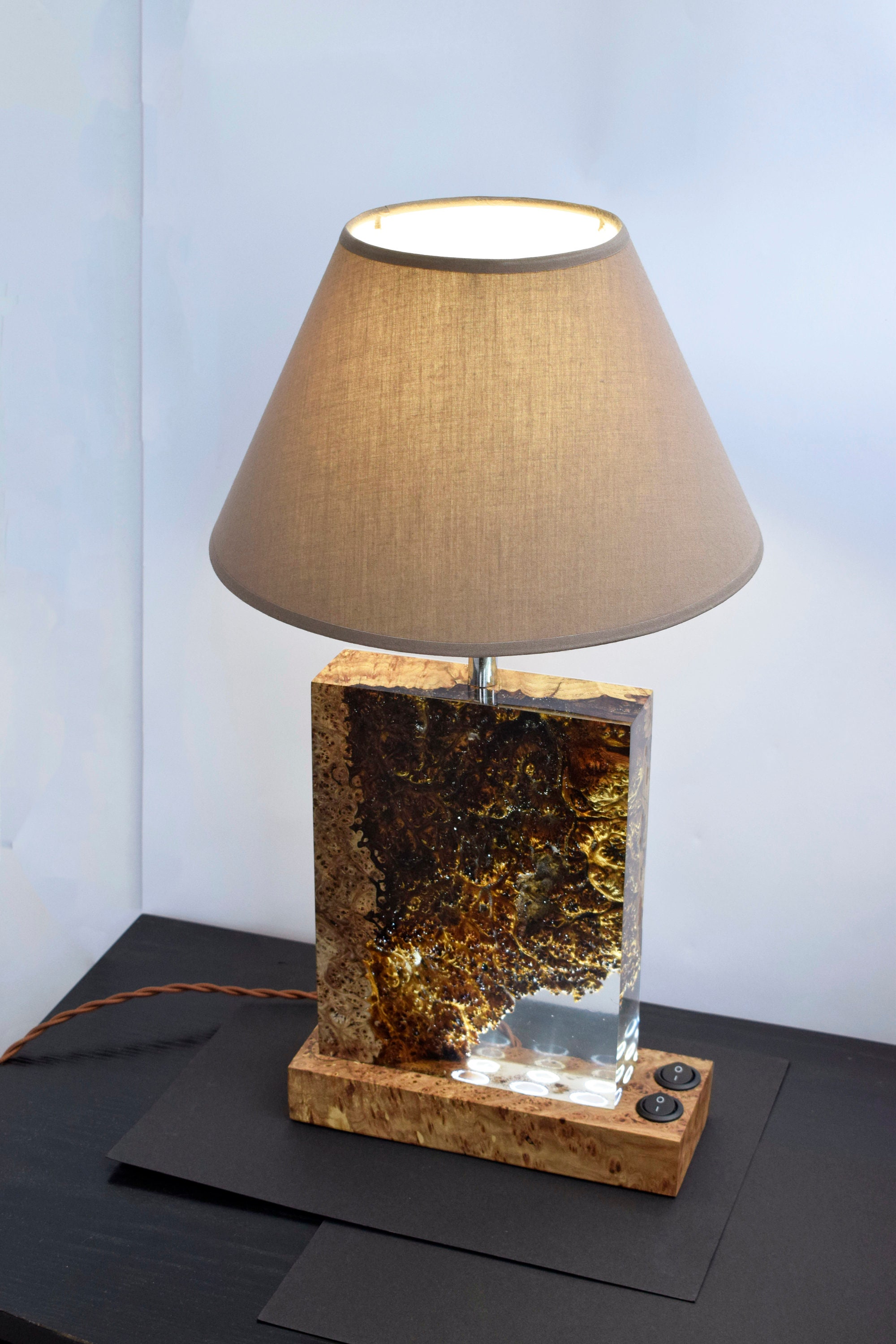 Epoxy Lamp,burl Wood Lamp,epoxy Night Light,wooden Lamp,table Lamp,bedside  Lamp,living Room Lamp,handmade Night Lamp,wooden Epoxy Lighting 
