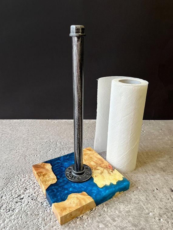 Standing Paper Towel Holder Wood Epoxy Resin,kitchen Storage,towel Rack, napkin Paper Towel Holder,kitchen Accessories,kitchen Roll Holder 