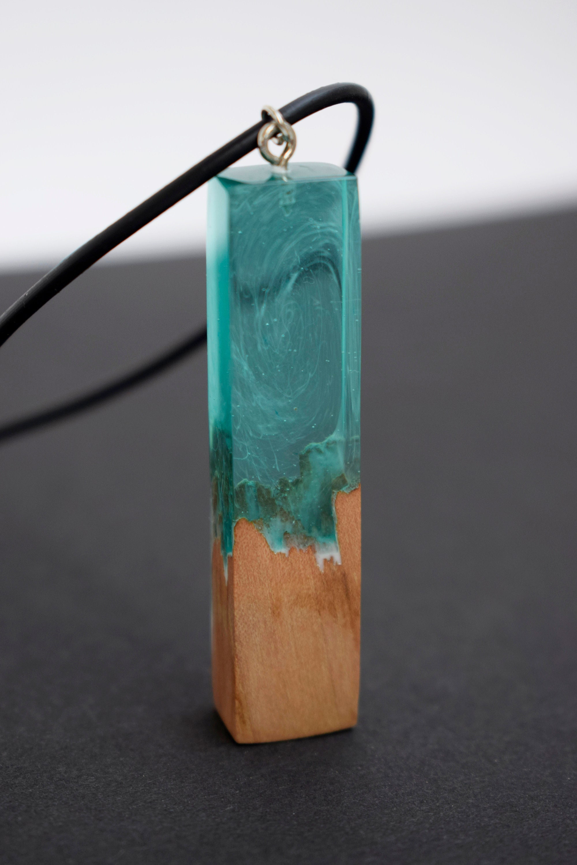 Epoxy Wood Pendant on NecklaceHandcarve pendantNatural wood Etsy
