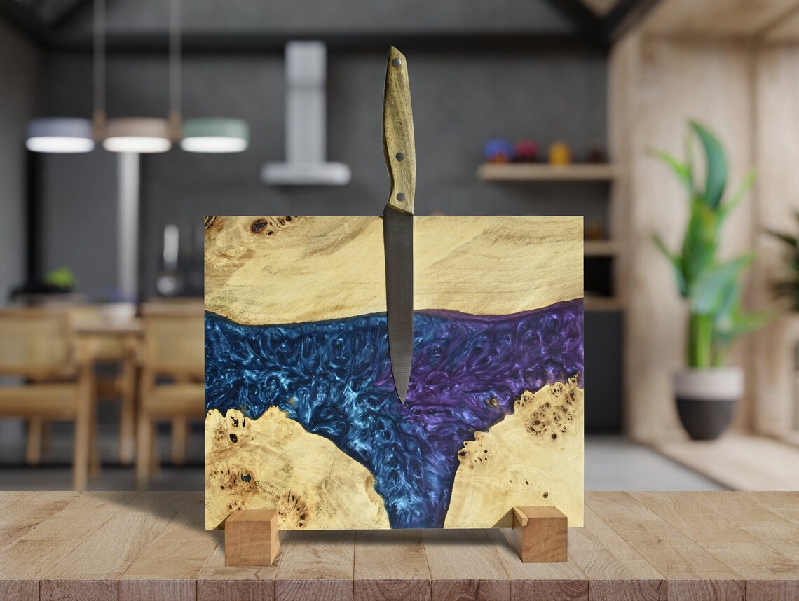 Wooden Knife Rack Holder with Epoxy Resinknife Etsy