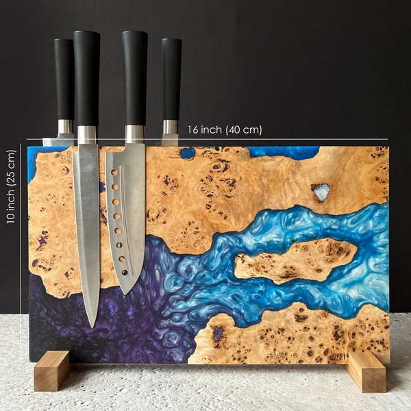 Wood Epoxy Knife Board Etsy