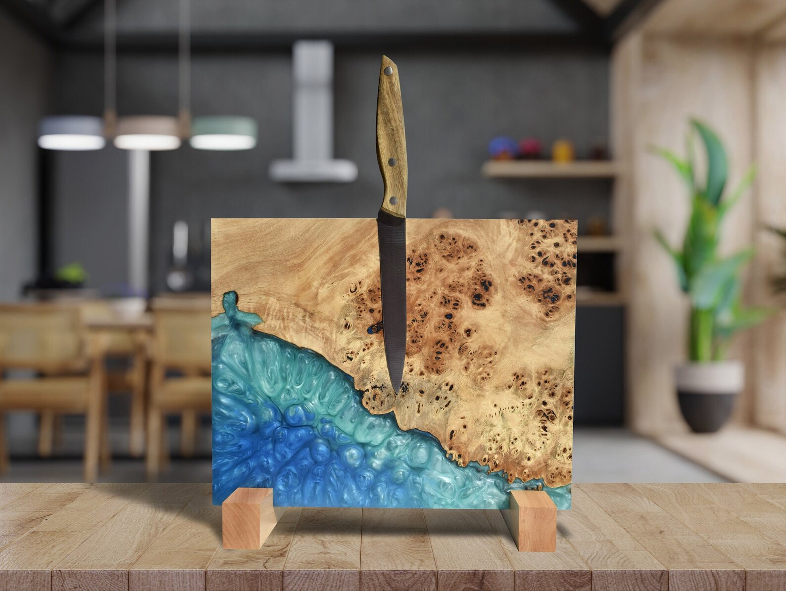 Wooden Knife Rack Holder with Epoxy Resinknife Etsy