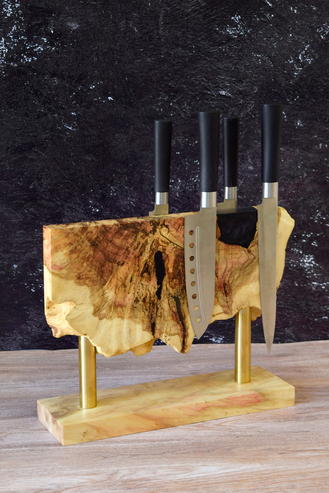 Knife Holder Standburl Wood Live Edge Knife Etsy