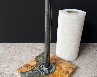 Standing Paper Towel Holder Wood Epoxy Resin,Kitchen Storage,Towel Rack,napkin paper towel holder,kitchen accessories,kitchen roll holder