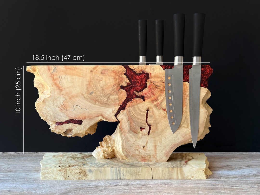 Knife Holder Standburl Wood Live Edge Knife Etsy