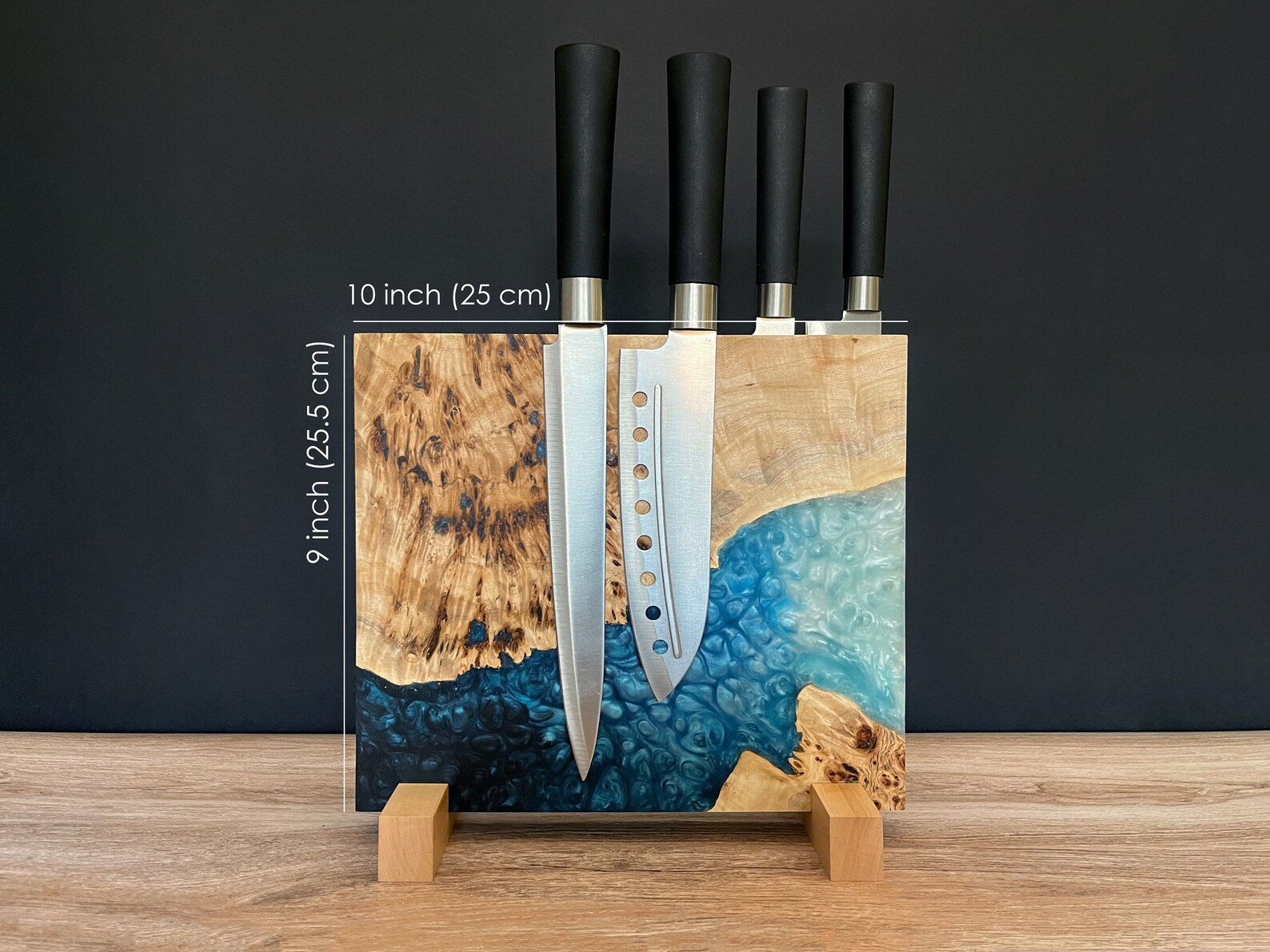 Knife Block Wood Epoxy Resin Knife Etsy