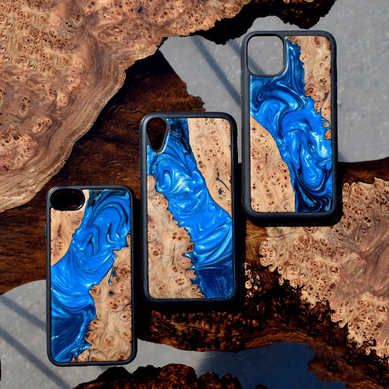 Wood Resin Phone Case Epoxy Wood Case Cover iPhone 7 8 plus Etsy