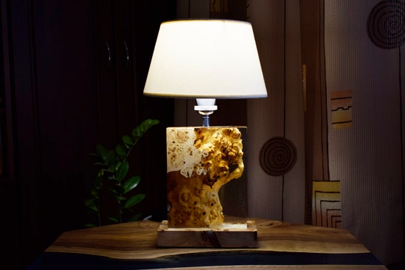 resin art design Epoxy lamp epoxy night light epoxy and wood design table lamp