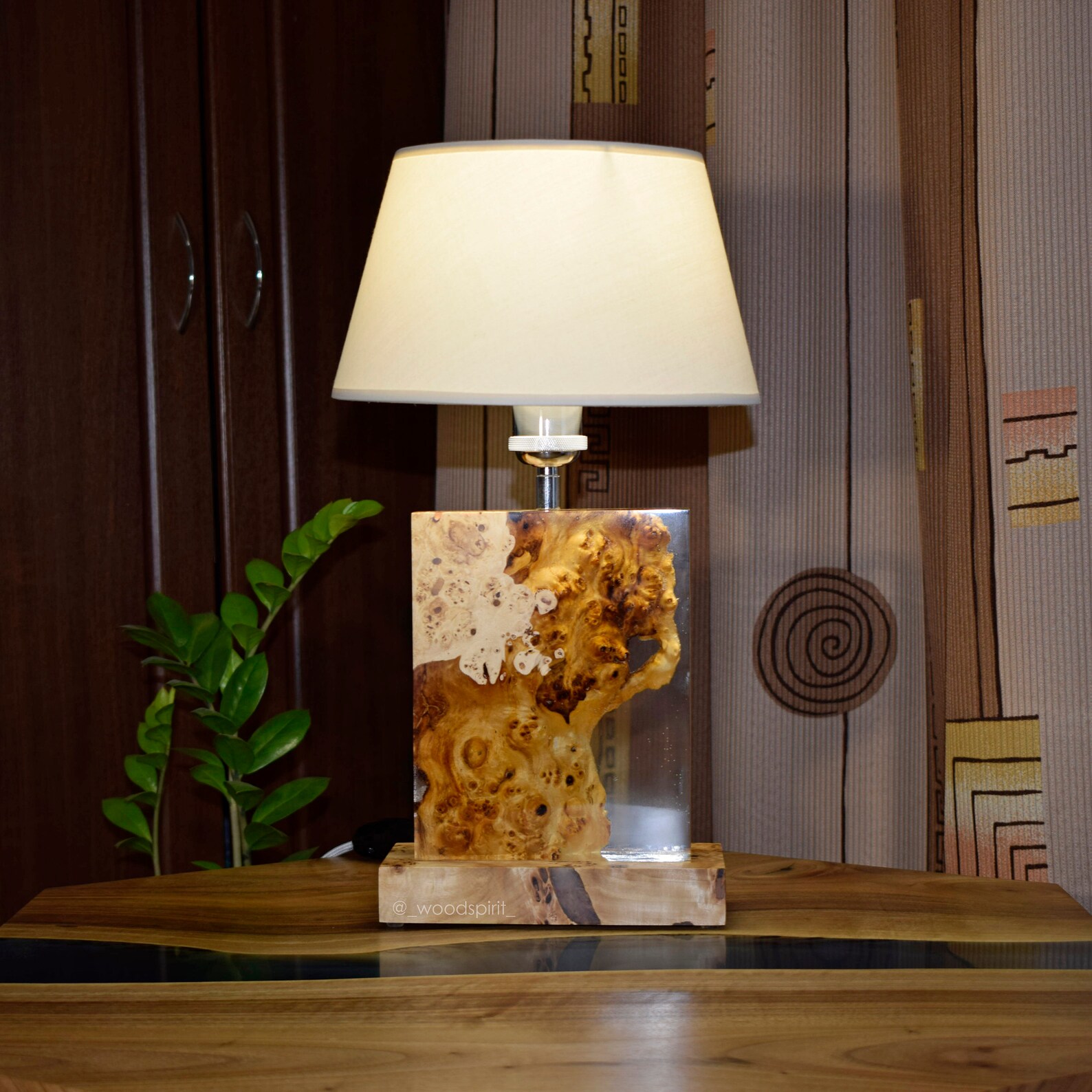 Epoxy Lamp, Epoxy Resin Wood Night Light, Vintage Wooden Epoxy Resin ...