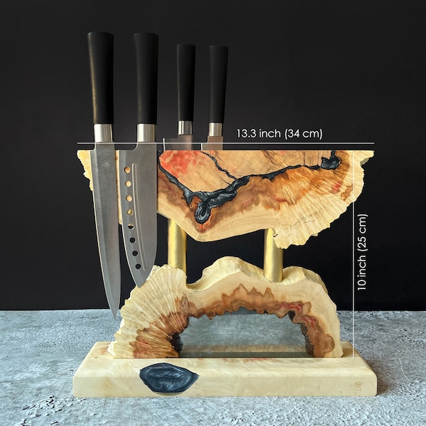 Wood Burl Knife Holder Etsy