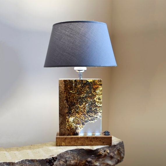 Epoxy Lamp,burl Wood Lamp,epoxy Night Light,wooden Lamp,table Lamp,bedside  Lamp,living Room Lamp,handmade Night Lamp,wooden Epoxy Lighting 