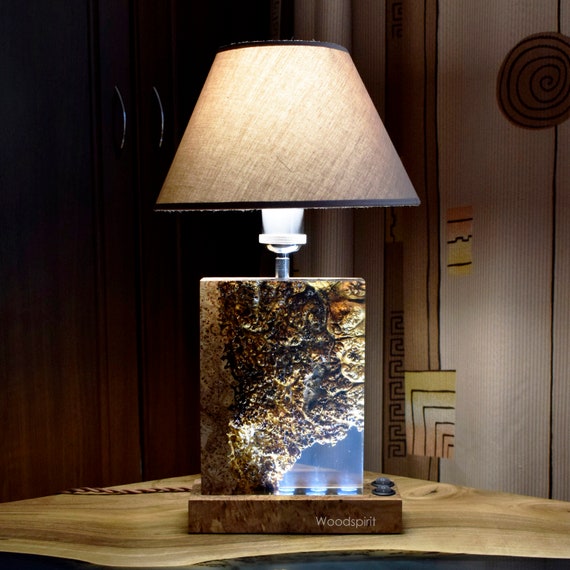Epoxy resin wood lamp deals