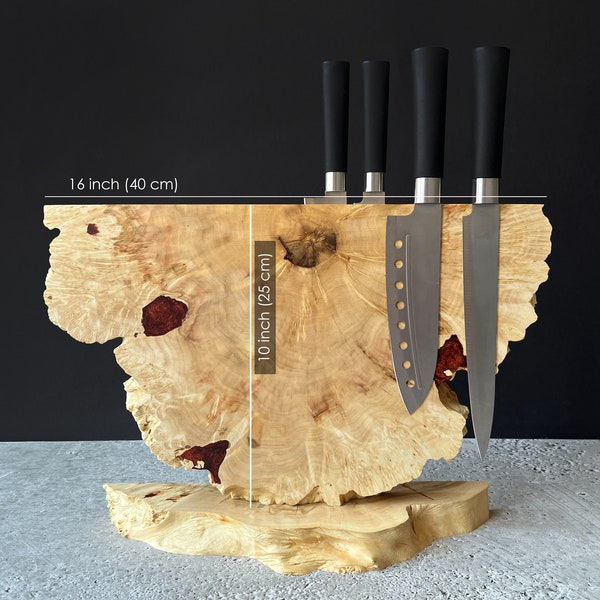 Wood Burl Knife Holder Etsy
