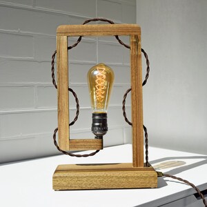 Wood Edison Lamp,epoxy lamp,bedside lamp,edison desk lamp,friendship lamp,housewarming gift,industrial lamp,light fixture,wood table lamp