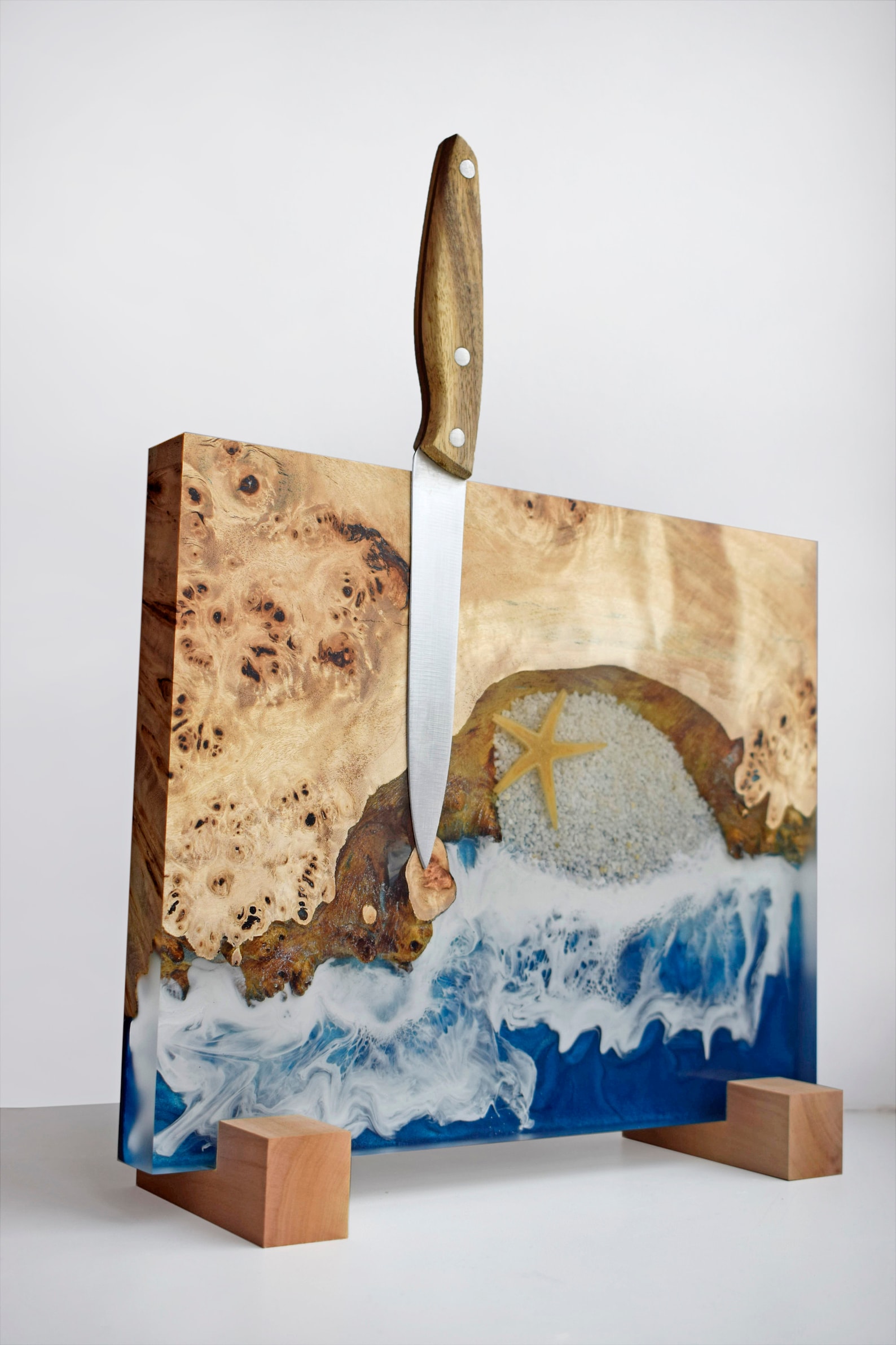 knife block Wood Epoxy Resin knife Etsy