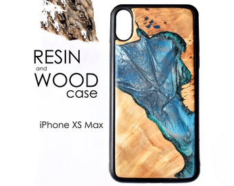 iPhone XS Max Hülle,Epoxy Holz Hülle,iPhone 8+ 11 pro Max X XS Max XR Handyhülle,Handyhülle,Echtholz iPhone Hülle