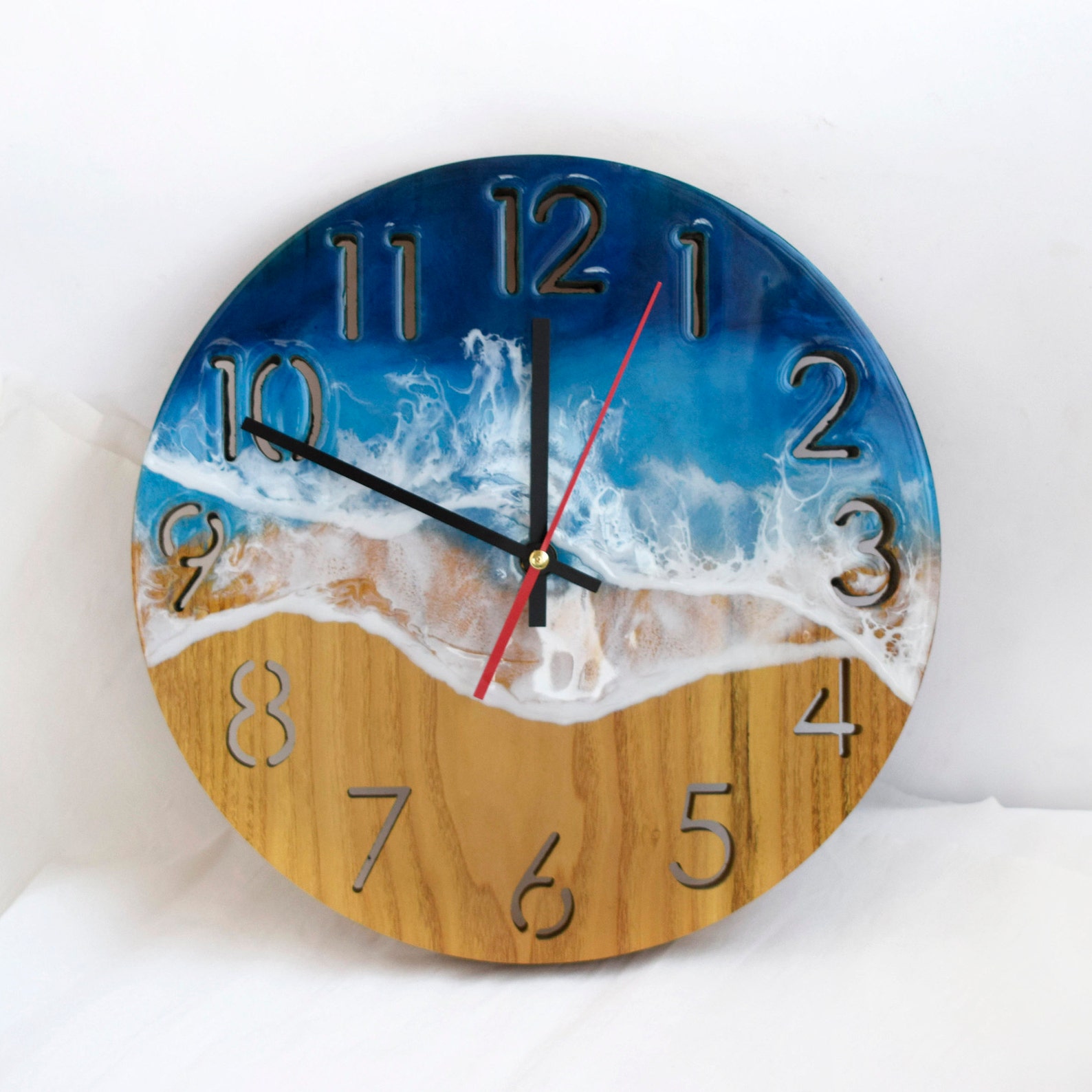 Epoxy Wood Resin Wall ClockModern large clock with Etsy