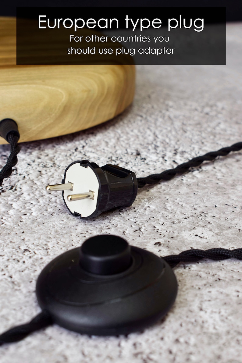 May include: A black electrical cord with a European-style plug and a foot pedal switch. The text "European type plug" and "For other countries you should use plug adapter" is visible in the image.