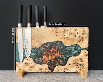 Epoxy Resin Wood Magnetic Knife Holder,Magnetic Knife Block,drawer knife block,knife strip,magnetic knife rack,knife stand,Fathers Day Gift