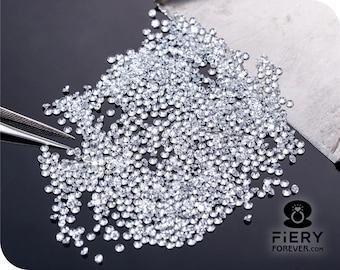 0.80mm to 4mm Full White D Color Small Round Brilliant Diamond Cut Loose Moissanite For Ring, Earring, Jewellery Making (Wholesale Price)