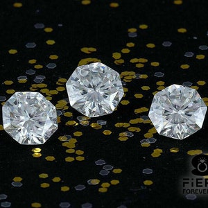 Stunning 4 MM To 11 MM Full White Octagon Brilliant Cut Loose Moissanite For Jewellery (Wholesale Price)  | Unique Rare Size and Unique Cut