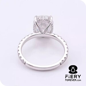 Fiery 2/ 2.75/ 4 Carat Oval Cut Moissanite Engagement Ring, 4 Prong Basket Set Hidden Halo Wedding Ring, Valentine's Day Gift For Girlfriend imagen 7