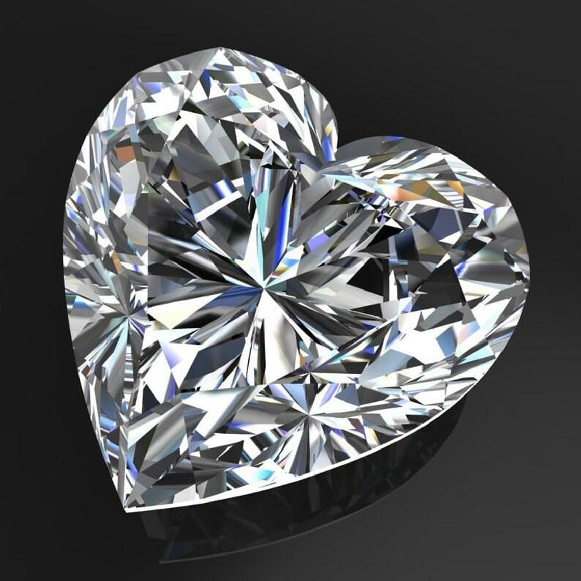 Colorless 12x12mm to 25x25mm Full White Heart Cut Loose Moissanite: 5. ...